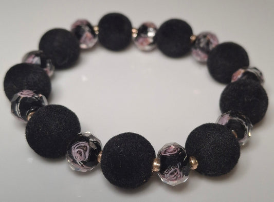 Black Velvet Stretch Bracelet