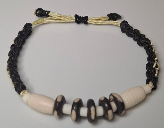 Bone & Black Bracelet
